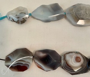 2 Stands of Agate Bead Pendants