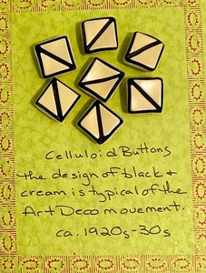 Vintage Celluloid, Tooled and Porcelain Buttons