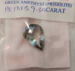Green Amethyst (Prisiolite) Teardrop Pendant
