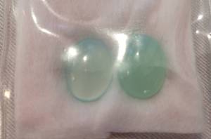 Set of Chalcedony Oval Pendants