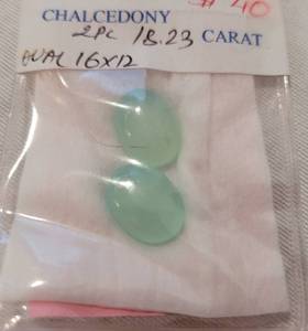 Set of Chalcedony Oval Pendant Pairs