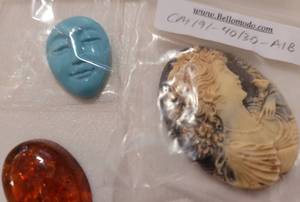 Collection of Jewelry Accents & Beads including Dragonfly Bead and Carved Beads