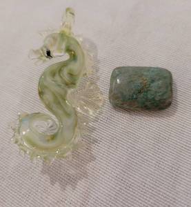 Seahorse Pendant and Stunning Collection of BeadsLinks in Green