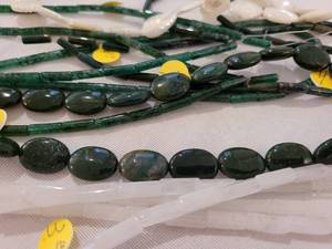 Collection of Bead Strands in GreenIvory