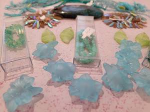 Pair of Crysocolla Stone Pendants Plus Collection Bead StrandsLoose Beads