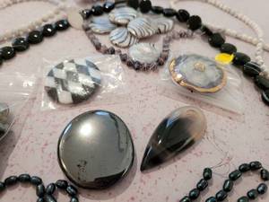 Unique BlackWhite  etc. Bead Strands & Pendants