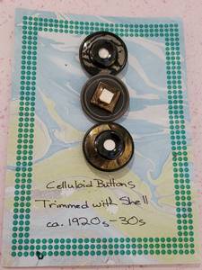 Glass & Celluloid Antique Button Set