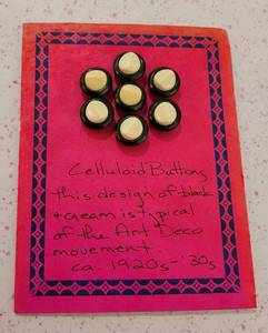 Stunning BlackIvory Celluloid & Glass Button Sets