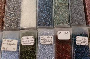 14 Vials of Micro Beads in a Variety of Sizes & Hues