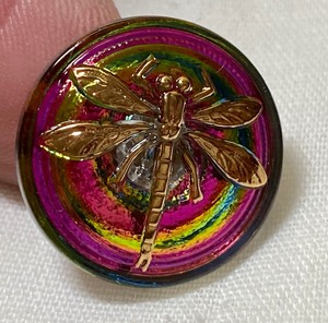 (10) Czech Republic Buttons w Dragon Fly Motif