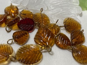 Lucite and Glass Leaf Charms