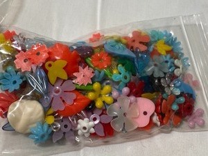 Variety of Vintage  Plastic Jewelry Making and Crafting Items