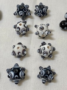 Black and White Lampwork Beads