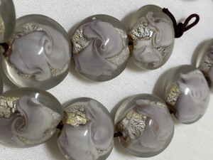 Lampwork Beads by Suzy B Studios - Organic Lentil Beads in Lilac Mist