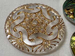 (4) Beautiful Buttons Believed to be Czech
