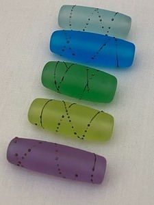 (5) Barrel Sea Glass Beads