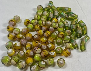 Lampwork Beads in Shades of Yellow & Green