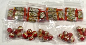 Orange Lampwork Beads with Foil Accents