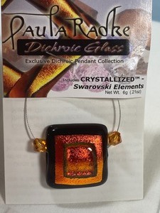 (3) Dichroic Glass Pendants and Some Beads