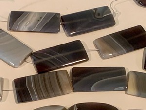 Large Lot of Banded Agate Bead Stones