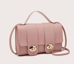 lot 7 image: Double Twist Lock Flap Satchel Bag