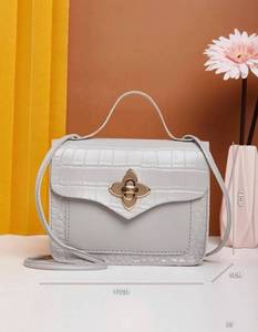 lot 15 image: Minimalist Croc Embossed Flap Square Bag