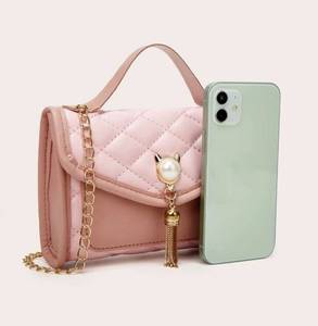 lot 20 image: Tassel Decor Quilted Satchel Bag