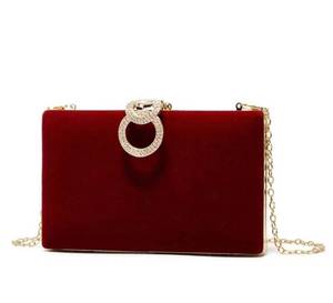 lot 6 image: Rhinestone Decor Chain Clutch Bag