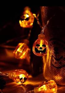 lot 34 image: 1pc Halloween String Light With 10pcs Pumpkin Shaped Bulb