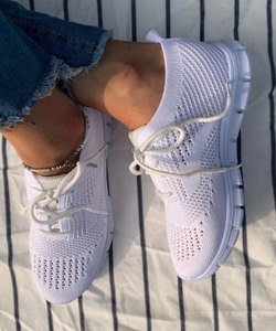 lot 44 image: Lace- up Front kint sneakers