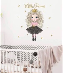 lot 46 image: Kids cartoon girl print wall sticker