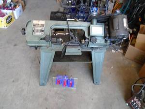 lot 7 image: Enco model 137-3150 metal cutting band saw. Used condition. Tested & works. As shown.