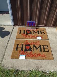 lot 12 image: Qty of 2 new door step mats. 18 x 30. Sweet home Alabama. As shown.