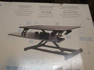Seville Classics airLIFT PRO 35.4 Electric Sit-Stand Desk Riser with USB Charging Port & Tablet Slot
