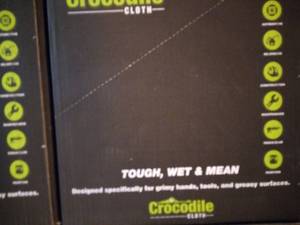 3 Packs of The tough, wet & mean Crocodile Clothes. Not just great for sanitation but also fights and cleans grime.
