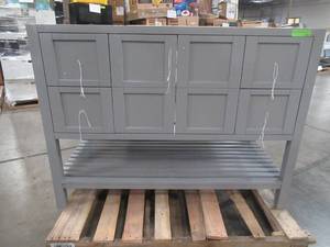 lot 309 image: Virtu USA Winterfell 48 Single Bathroom Vanity in Grey ES-30048-WMSQ-GR-NM