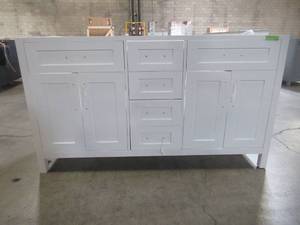 lot 315 image: Ove Decors Maya 60 in. Double Vanity in White