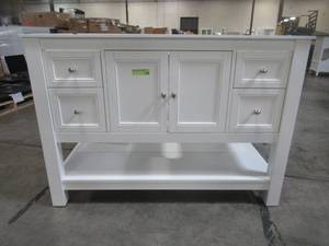 lot 319 image: Home Decorators Collection Gazette 60 in. W Bath Vanity Cabinet Only in White GAWA6022D1