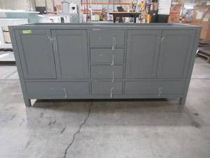 lot 320 image: Eviva Aberdeen 71 in. W x 22 in. D x 35 in. H Vanity in Grey EVVN412-72GR