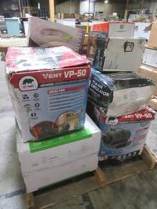 lot 111 image: WHOLESALE MIXED PALLET OF MISCELLANEOUS AIR CIRCULATORS, HOME DECOR AND MORE