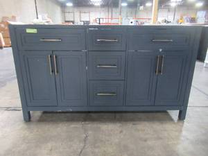 lot 328 image: Ove Decors Tahoe 60 in. W x 21 in. D Double Sink Vanity in Midnight Blue 15VVA-TAHO60-04