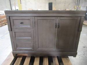 lot 330 image: Home Decorators Collection Naples 48 in. W Bath Vanity Cabinet Only in Distressed Grey NADGA4821DL