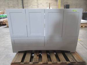 lot 331 image: Glacier Bay Lancaster 48 in. W x 18.75 in. D Bath Vanity in White LC48P2-WH