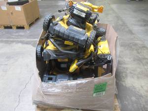 lot 221 image: WHOLESALE MIXED PALLET OF DEWALT LAWN MOWERS
