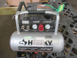 lot 50 image: Husky 4 Gal. 225 PSI High Performance Crew Electric Portable Air Compressor, C041H