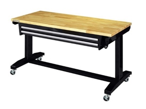 lot 14 image: HUSKY 52 in. Adjustable Height Work Table with 2-Drawers in Black