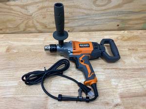lot 42 image: RIDGID 9 Amp Corded 12 in. Spade Handle Mud Mixer
