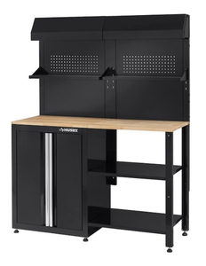 lot 56 image: HUSKY 53 in. W x 69 in. H x 19 in. D Steel Garage Cabinet Set in Black (6-Piece)