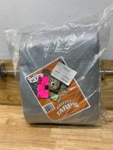 lot 63 image: B-AIR 20 ft. x 30 ft. Silver Heavy Duty Multi-Purpose 10 mil 14 sq. in. x 14 sq. in. Weave Waterproof Poly Tarpaulin