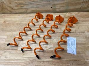 lot 92 image: VORTEX 16 in. Steel Folding Ring Spiral Anchor (4-Pack)